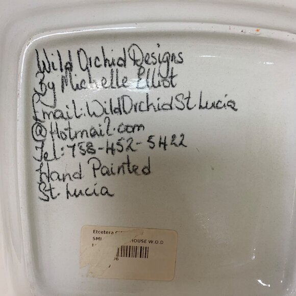 Hand Painted Square Ceramic Plate By Wild Orchid Designs Michelle Elliott - Picture 4 of 7